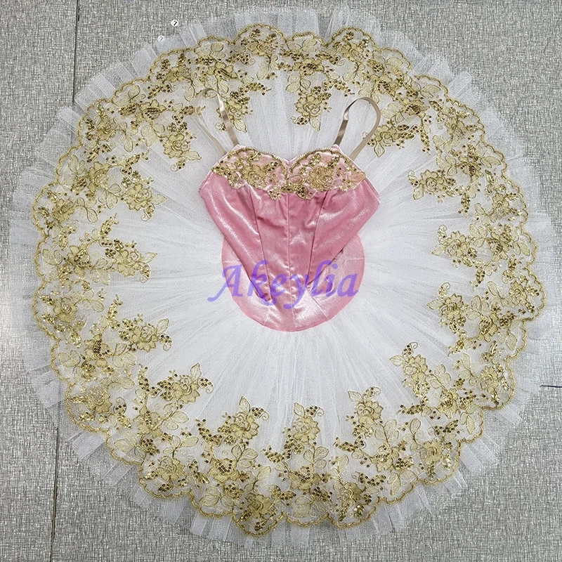 Akeylia Pink gold professional ballet tutu women performance pancake tutu classical girls customized 11 layers BLST20128
Akeylia Pink gold professional ballet tutu women performance pancake tutu classical girls customized 11 layers BLST20128