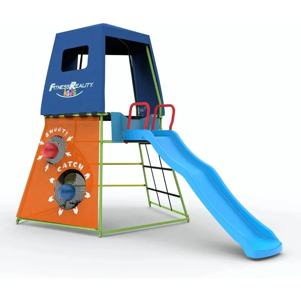 Explorer Adventure Climbing Fort with Slide Play Tent Outdoor Jungle Gym for Kids Backyard
Explorer Adventure Climbing Fort with Slide Play Tent Outdoor Jungle Gym for Kids Backyard