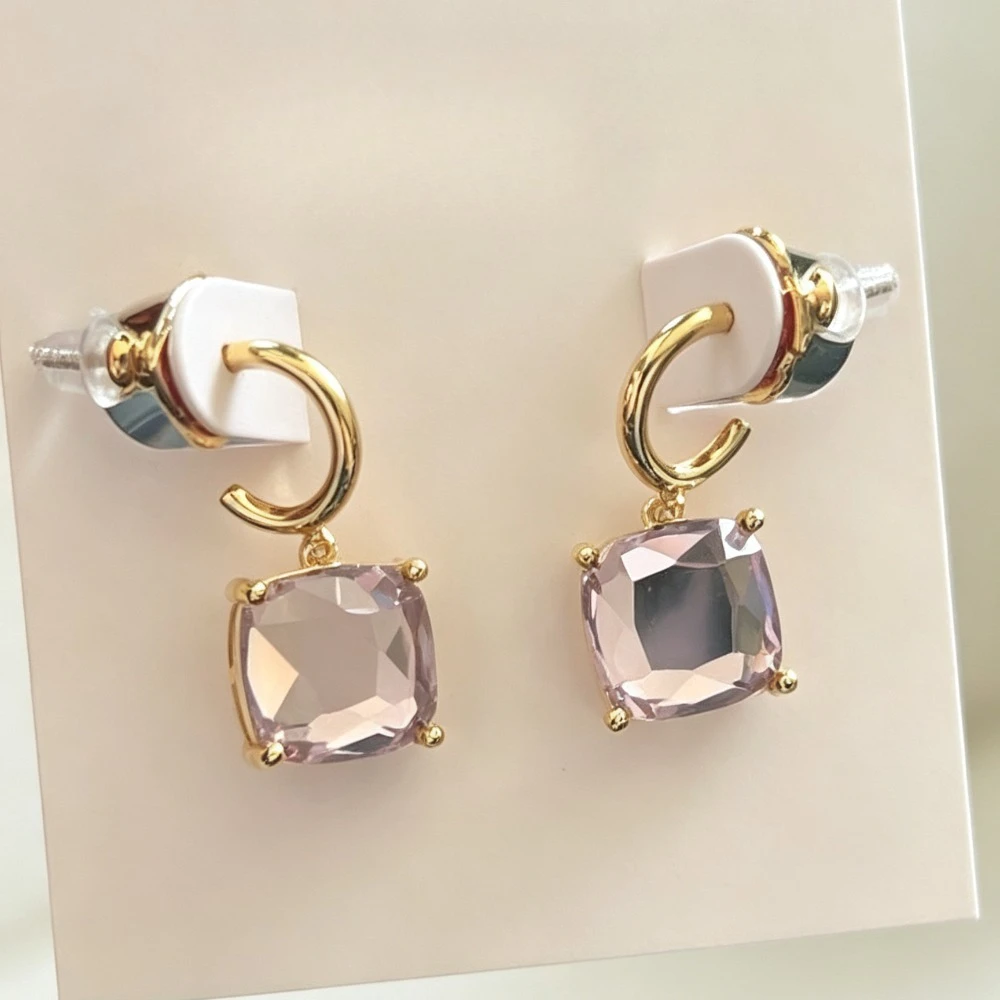 Fashion Jewelry Pink and Purple Sweet Geometric Elegant Versatile Transparent Gemstone Drop Earrings Birthday Gifts for Women
Fashion Jewelry Pink and Purple Sweet Geometric Elegant Versatile Transparent Gemstone Drop Earrings Birthday Gifts for Women