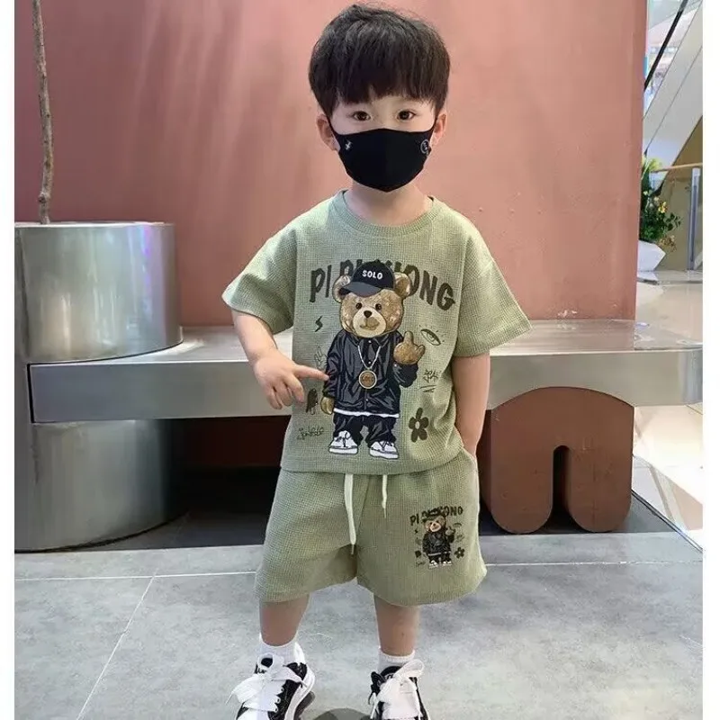 Children's Summer Clothing Set Handsome Boys' Baby Cartoon Short Sleeve T-shirt Shorts 2 Piece Set New
Children's Summer Clothing Set Handsome Boys' Baby Cartoon Short Sleeve T-shirt Shorts 2 Piece Set New
