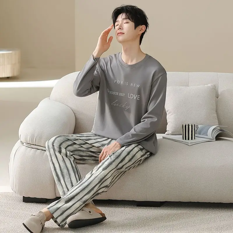 2026 весенне-осенние пижамные комплекты из 100% хлопка с длинными рукавами для мужчин, высококачественная корейская свободная одежда для сна, мужская домашняя одежда, одежда
2026 весенне-осенние пижамные комплекты из 100% хлопка с длинными рукавами для мужчин, высококачественная корейская свободная одежда для сна, мужская домашняя одежда, одежда