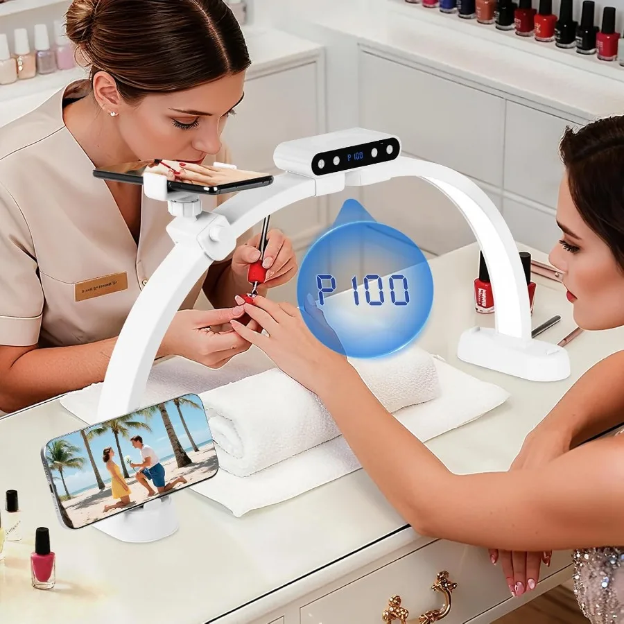 KIRKAS Складная лампа в форме полумесяца с экраном дисплея 24-дюймовый светильник для косметолога 3 цветовых режима 3000K-6500K 10 уровней яркости Nail L
KIRKAS Складная лампа в форме полумесяца с экраном дисплея 24-дюймовый светильник для косметолога 3 цветовых режима 3000K-6500K 10 уровней яркости Nail L