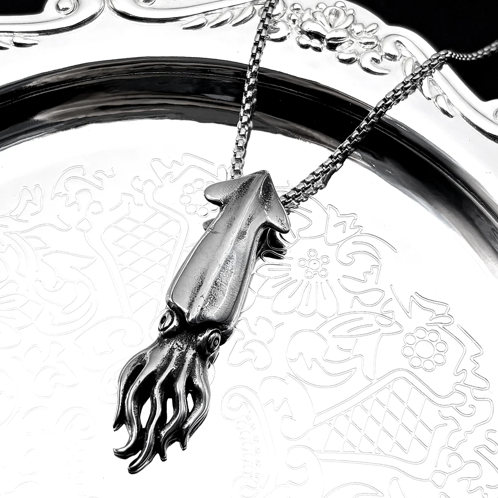Hiphop Cuttlefish Ocean Chain Women Men Stainless Steel Silver Color Retro Navigation Dark Punk Animal Fish Sea Necklace Jewelry
Hiphop Cuttlefish Ocean Chain Women Men Stainless Steel Silver Color Retro Navigation Dark Punk Animal Fish Sea Necklace Jewelry