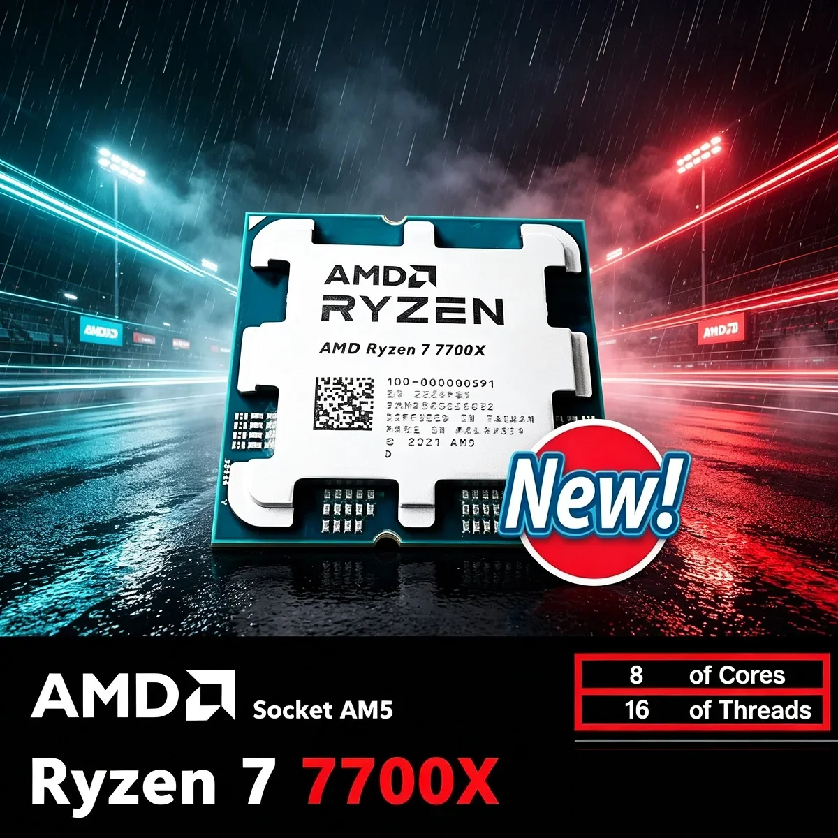 AMD Ryzen 7 7700X Gaming CPU R7 7700X 8 Cores 16 Threads Up to 5.4GHz 32MB L3 Cache Unlocked Zen4 AM5 DDR5 Version No Cooler
AMD Ryzen 7 7700X Gaming CPU R7 7700X 8 Cores 16 Threads Up to 5.4GHz 32MB L3 Cache Unlocked Zen4 AM5 DDR5 Version No Cooler