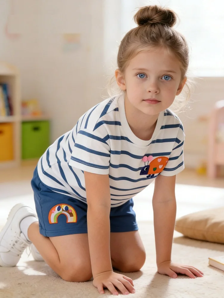 Summer Baby Girls Cotton Appliques Embroidery Striped Tee Top+Shorts Pant Set Kid Daily Everyday 2PCS Child Casual Outfit 2-12Yr
Summer Baby Girls Cotton Appliques Embroidery Striped Tee Top+Shorts Pant Set Kid Daily Everyday 2PCS Child Casual Outfit 2-12Yr