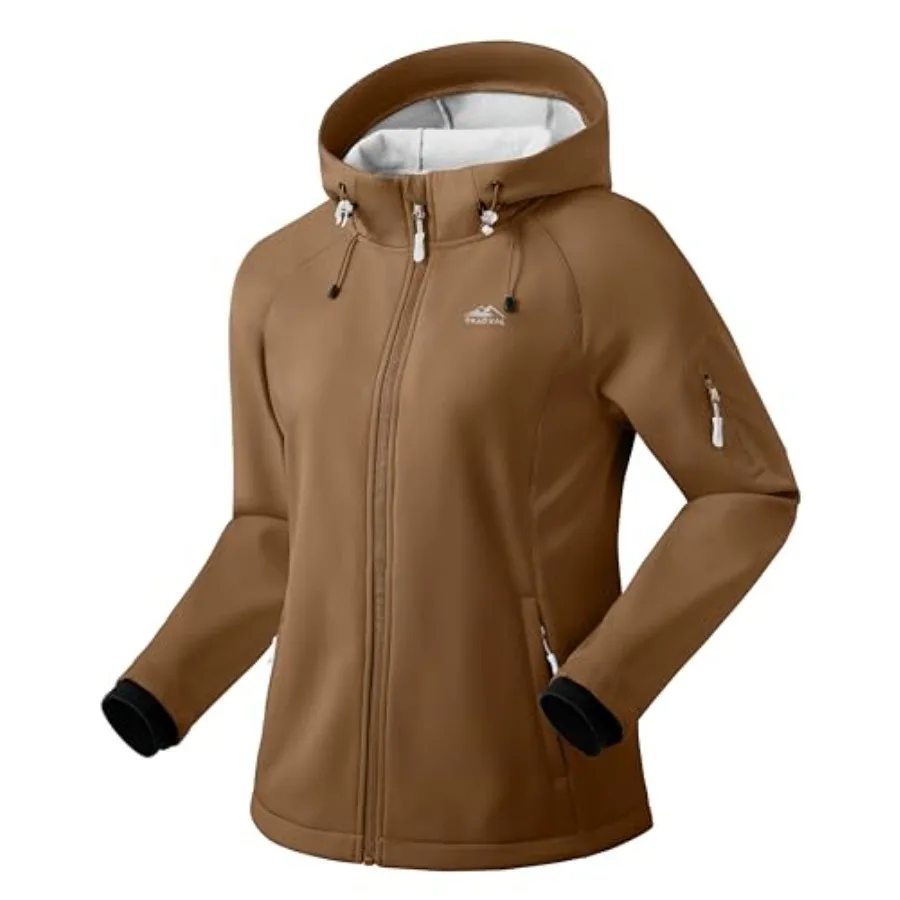 Women's Fleece Lined Softshell Jacket Windproof Warm Light Waterproof Hooded Jacket for Women Winter/Fall/Spring
Women's Fleece Lined Softshell Jacket Windproof Warm Light Waterproof Hooded Jacket for Women Winter/Fall/Spring
