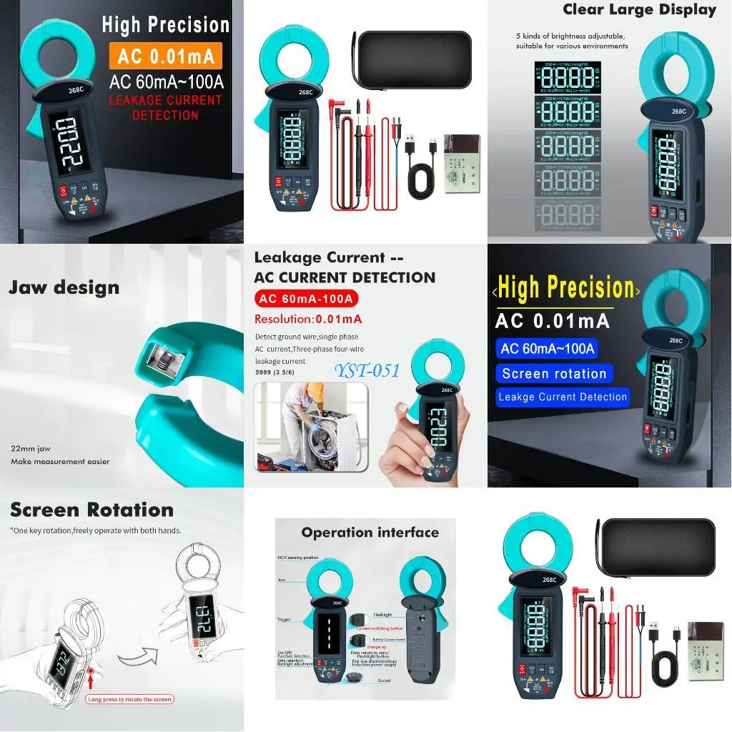 E15A Professional Multifunctional Electrical Tester Measure Voltages Current Frequency And Leakage Current USB Data Transfer
E15A Professional Multifunctional Electrical Tester Measure Voltages Current Frequency And Leakage Current USB Data Transfer