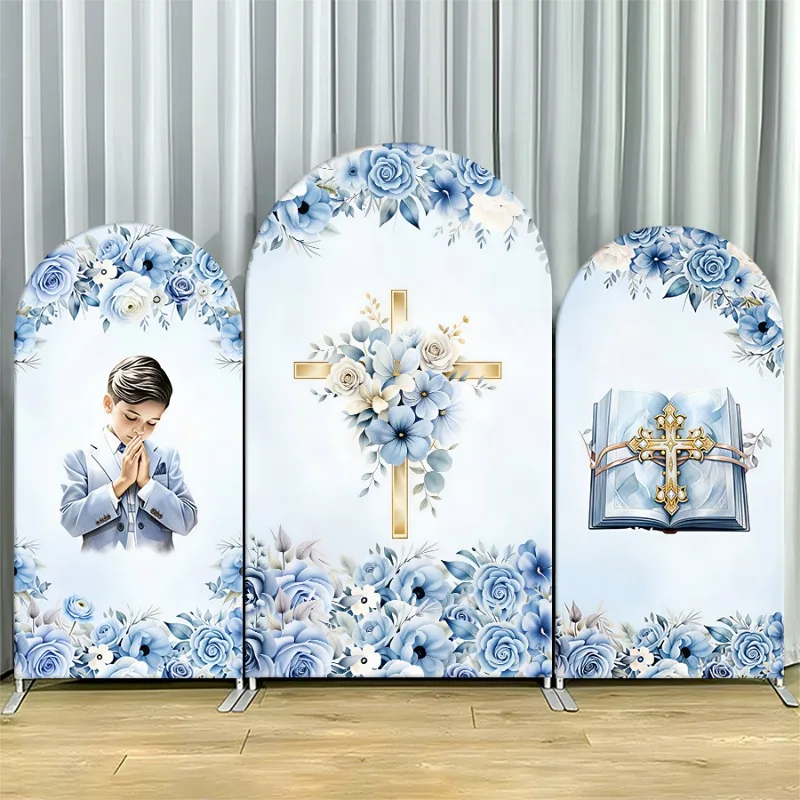 Arch Backdrop Cover Single Side Blue Floral Gold Cross Church Book Party Decoration Photo Booth Background Event Supplies Props
Arch Backdrop Cover Single Side Blue Floral Gold Cross Church Book Party Decoration Photo Booth Background Event Supplies Props