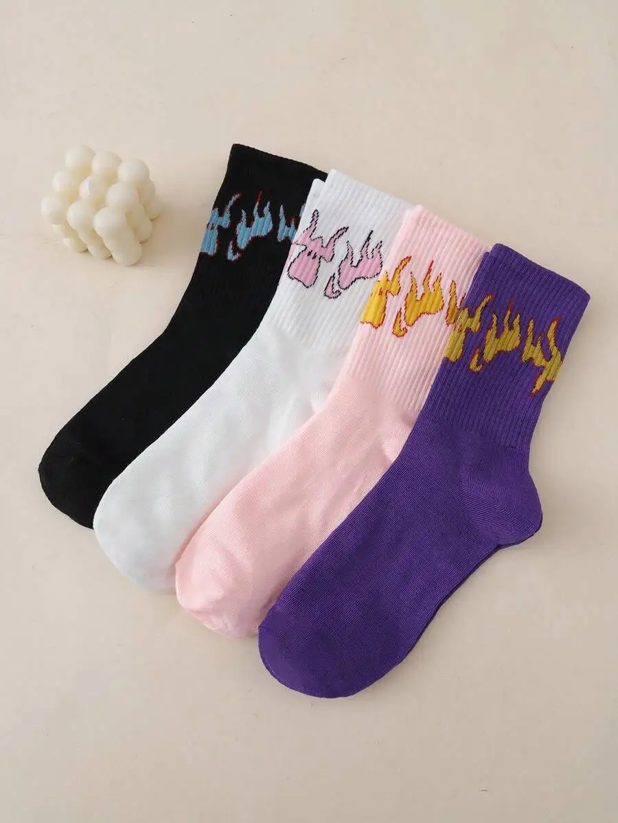 Flame Print Retro Street Hip Hop Crew Socks For Adults
Flame Print Retro Street Hip Hop Crew Socks For Adults