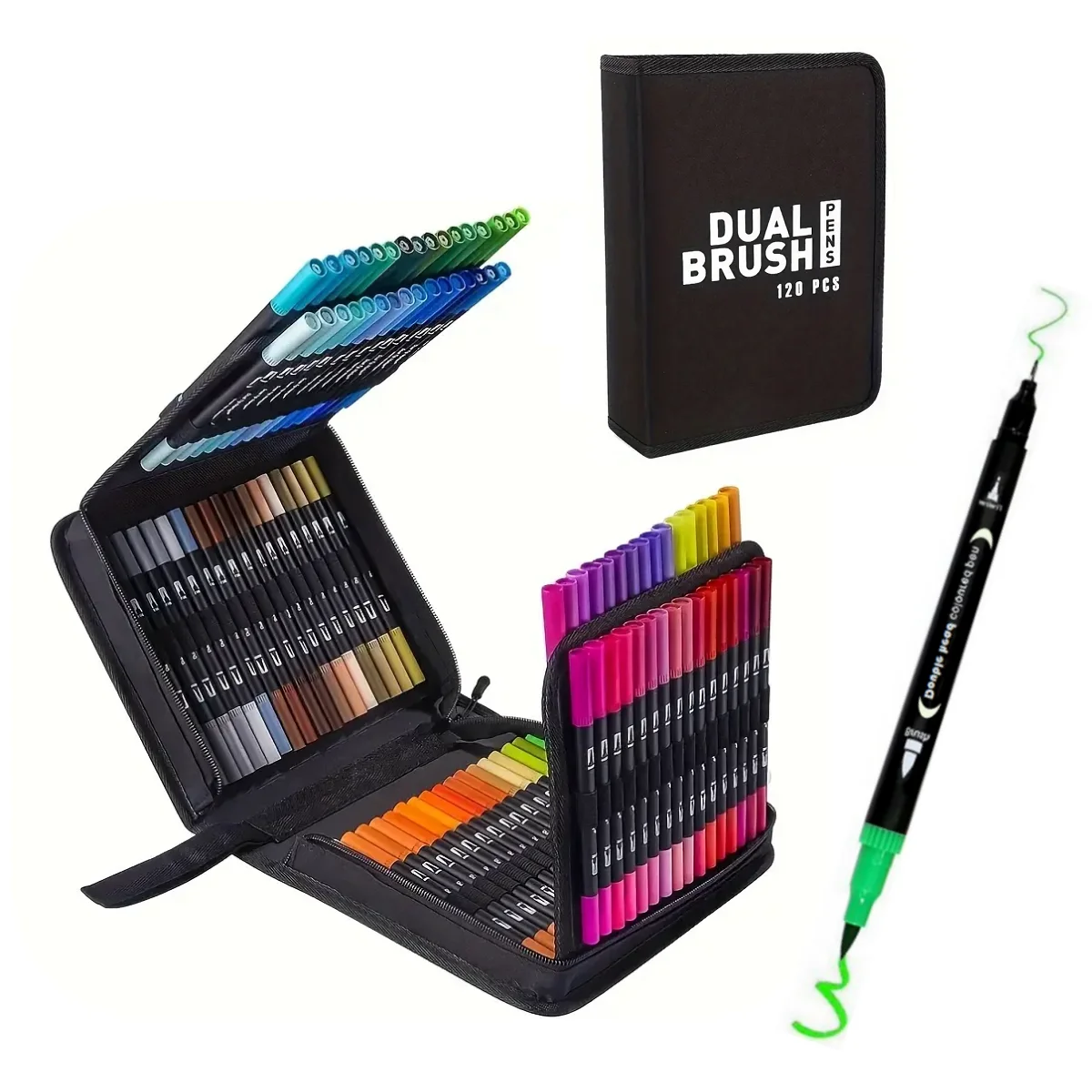 120PCS Double Ended Art Markers with Storage Pouch – Brush & Fine Tips, Great Easter Gift for Kids, Artist & Adult Use
120PCS Double Ended Art Markers with Storage Pouch – Brush & Fine Tips, Great Easter Gift for Kids, Artist & Adult Use