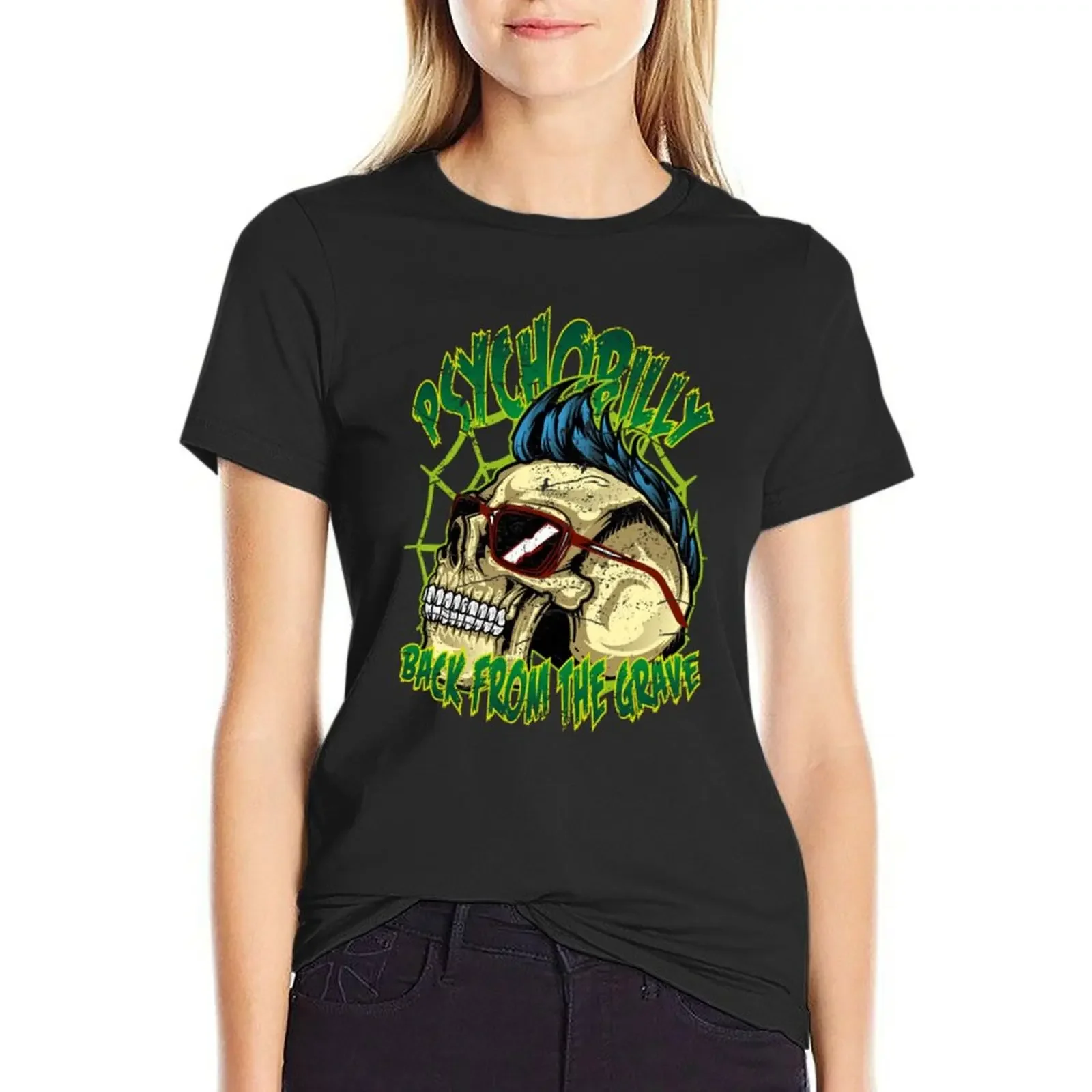 Psychobilly Skull Back from the Grave T-Shirt vintage clothes heavyweights Short sleeve tee blanks Womens graphic t shirts
Psychobilly Skull Back from the Grave T-Shirt vintage clothes heavyweights Short sleeve tee blanks Womens graphic t shirts