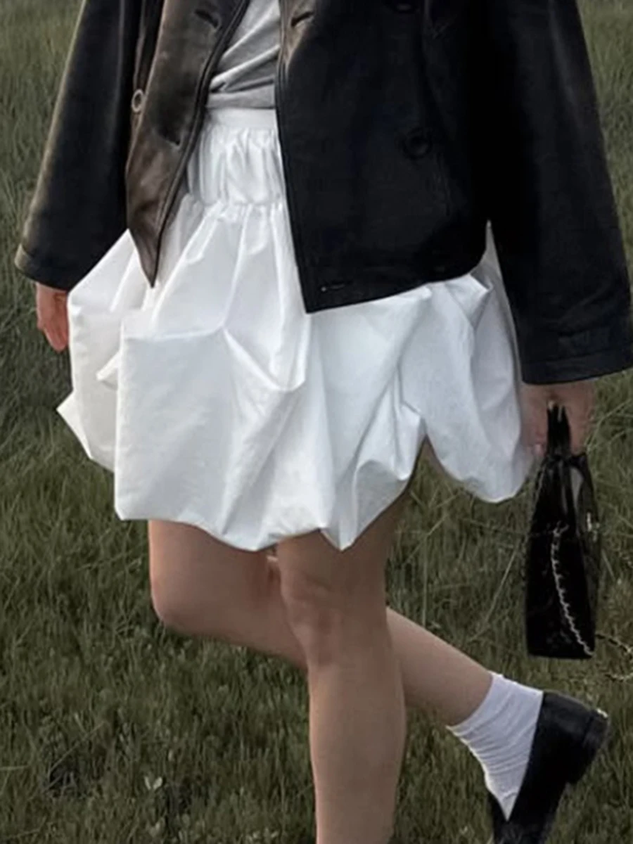 White Bubble Mini Skirt Women Zipper High Waist Sexy Simple A-line Faldas Bottom Summer New Streetwear Fashion Elegant Skirts
White Bubble Mini Skirt Women Zipper High Waist Sexy Simple A-line Faldas Bottom Summer New Streetwear Fashion Elegant Skirts