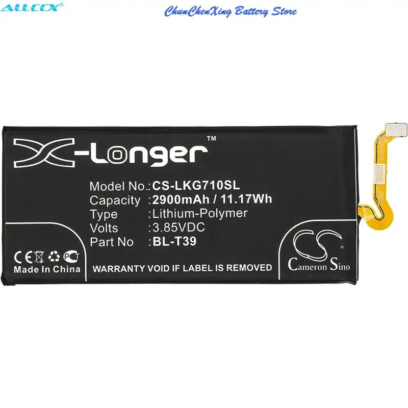 2900mAh Battery BL-T39 for LG G7 Plus ThinQ, G7 , G7+, G710EM, G710N, LMG710AWMH, LMG710EAW, LMG710EM, LMG710EMW
2900mAh Battery BL-T39 for LG G7 Plus ThinQ, G7 , G7+, G710EM, G710N, LMG710AWMH, LMG710EAW, LMG710EM, LMG710EMW