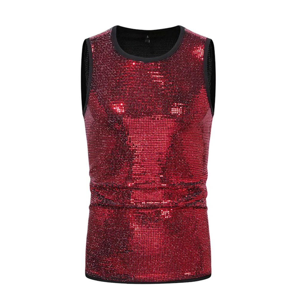 Fashion Tops Disco Dance Nightclub Glitter Sleeveless Shirt Dazzling Tank Tops Summer Wear O Neck Polyester Fabric
Fashion Tops Disco Dance Nightclub Glitter Sleeveless Shirt Dazzling Tank Tops Summer Wear O Neck Polyester Fabric