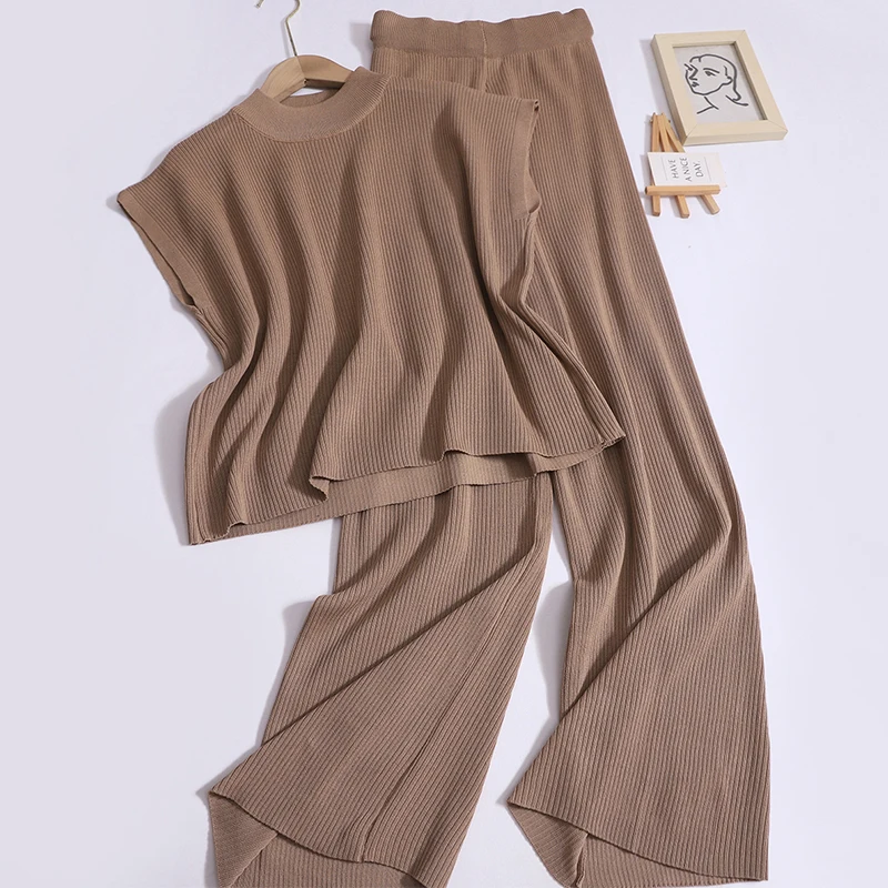 Knit TANK Tops + Wide-leg Trousers 2-piece Sets Women's 2024 Summer O-Neck Knit Sleeveless Pullover Loose High-waisted Pants
Knit TANK Tops + Wide-leg Trousers 2-piece Sets Women's 2024 Summer O-Neck Knit Sleeveless Pullover Loose High-waisted Pants