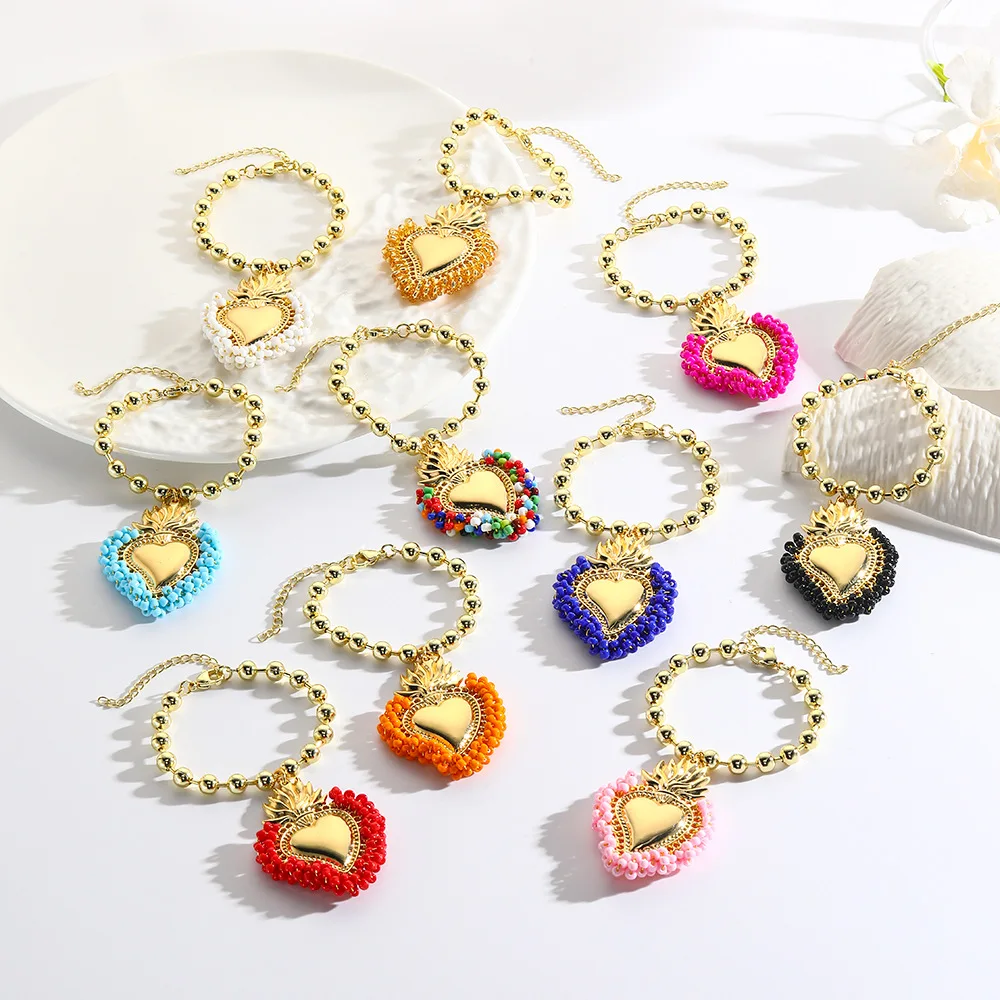 Beaded bracelet Heart Originality Chroma Hand knitting Tide Entangle Bohemia Adjustable Simple Female Rice bead bracelet
Beaded bracelet Heart Originality Chroma Hand knitting Tide Entangle Bohemia Adjustable Simple Female Rice bead bracelet