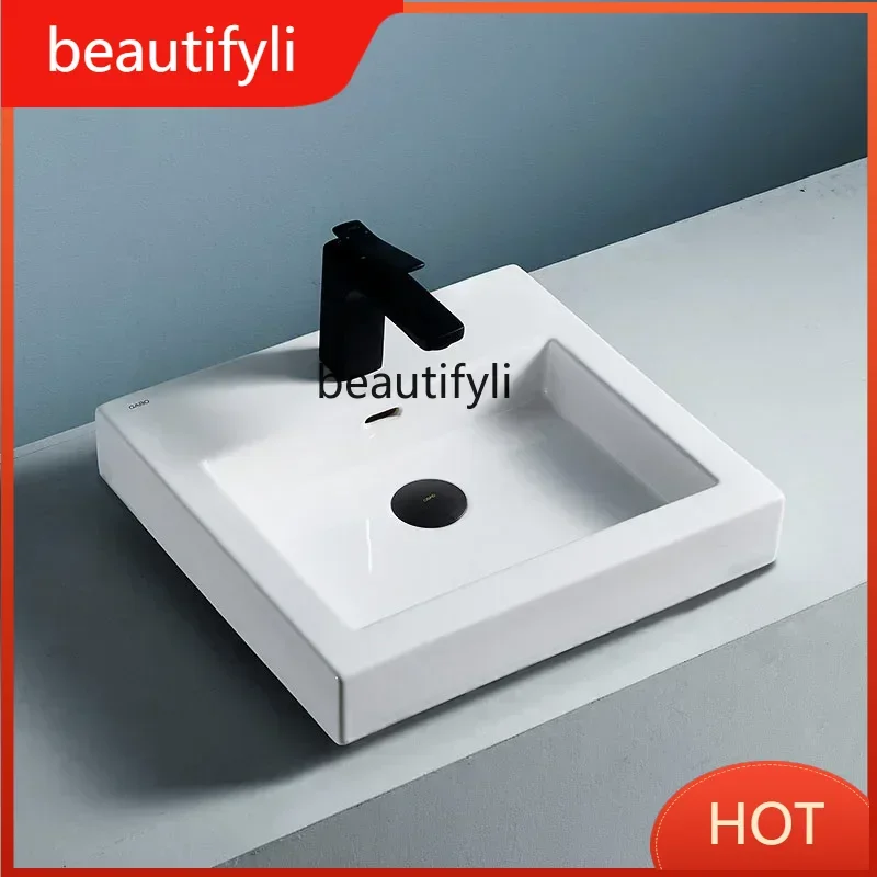 G8578 Ceramic Table Basin Bathroom Wash Household Basin Square Art Basin Washstand
G8578 Ceramic Table Basin Bathroom Wash Household Basin Square Art Basin Washstand