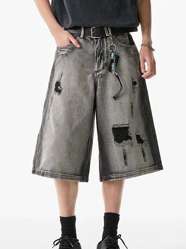 Men's Summer Thin Denim Shorts Tear Style Loose Straight Leg Seven-Foot Length Youthful Vitality American Casual Color
Men's Summer Thin Denim Shorts Tear Style Loose Straight Leg Seven-Foot Length Youthful Vitality American Casual Color