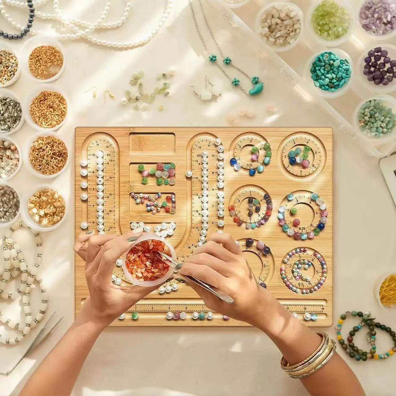 8 Type Wooden Flocked Beading Tray DIY Bracelet Necklace Jewelry Making Finding Beading Organizer Gray Bead Board Measuring Tool
8 Type Wooden Flocked Beading Tray DIY Bracelet Necklace Jewelry Making Finding Beading Organizer Gray Bead Board Measuring Tool