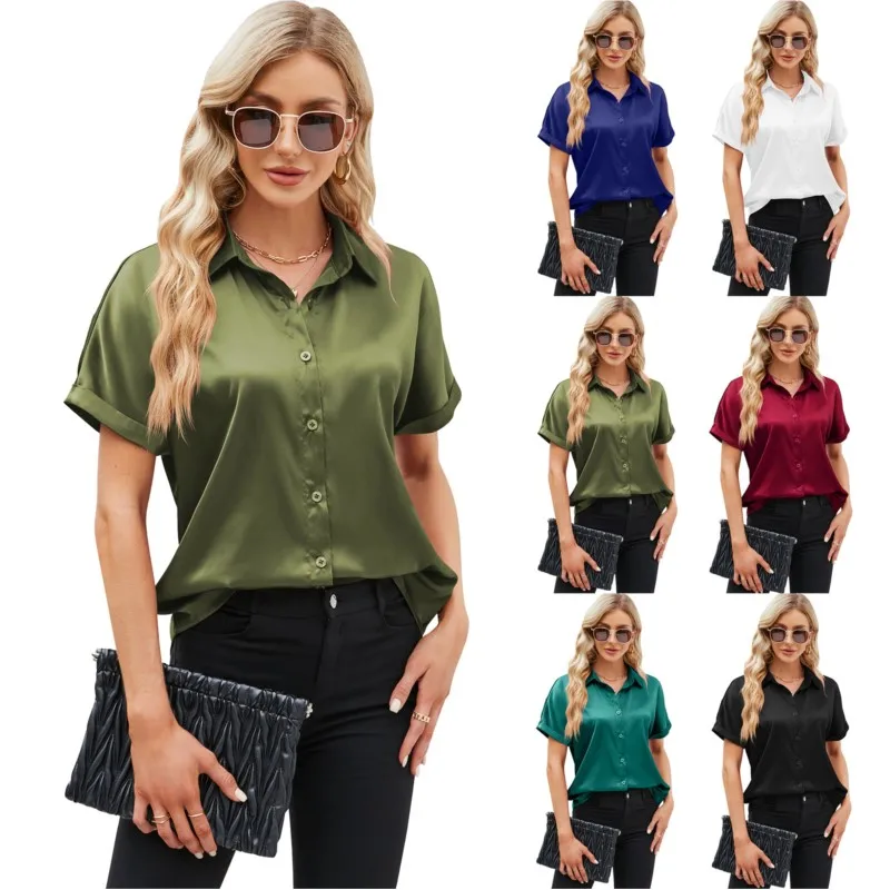 Women Solid White Blouse Tops Office Lady Work Chiffon Button 2023 Summer Short Sleeve green Red Female Blouses Shirts Femme
Women Solid White Blouse Tops Office Lady Work Chiffon Button 2023 Summer Short Sleeve green Red Female Blouses Shirts Femme