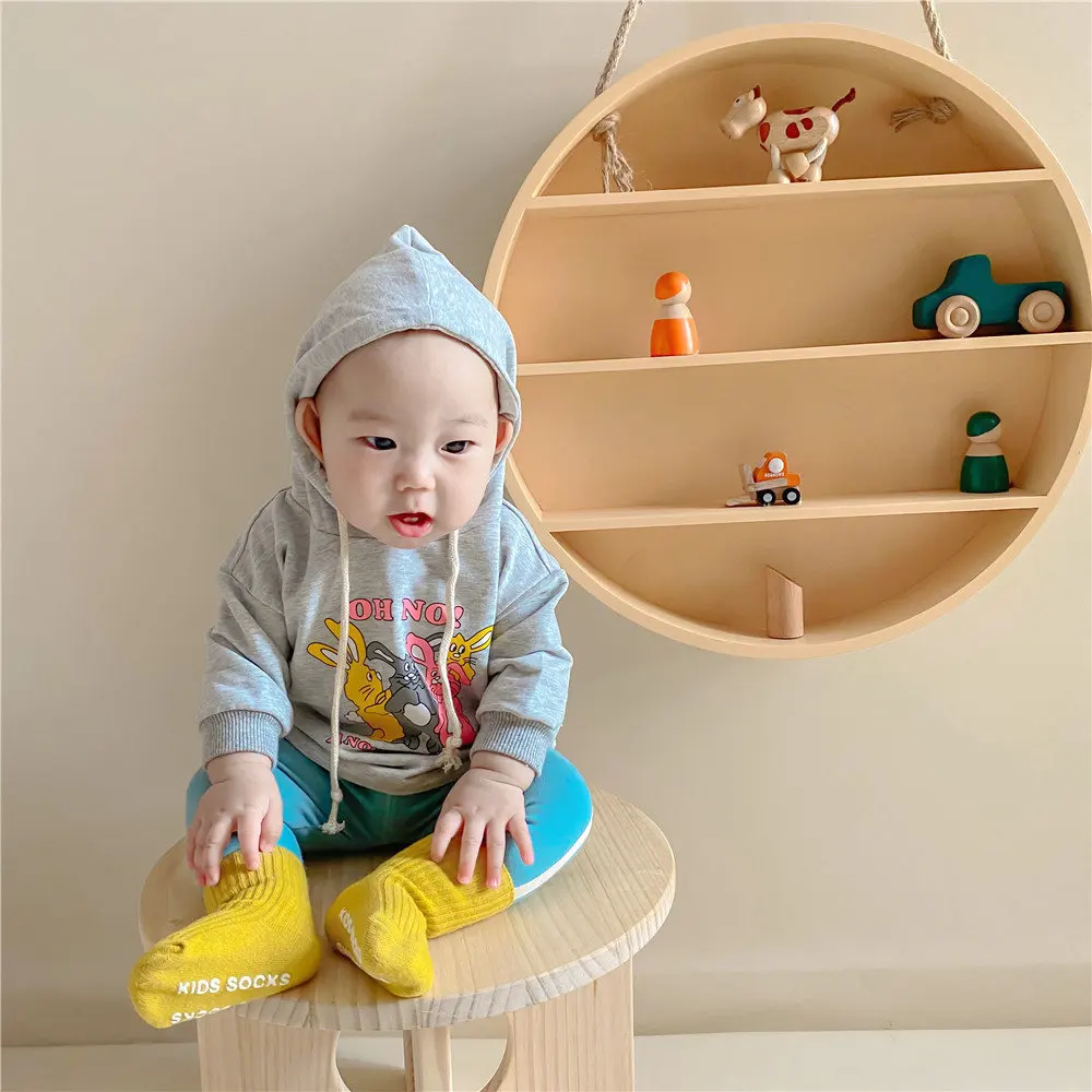 ins Spring and Autumn New Korean Version Infant Cute Baby Cartoon Printed Hooded Long Sleeve Sweater + Pants Set
ins Spring and Autumn New Korean Version Infant Cute Baby Cartoon Printed Hooded Long Sleeve Sweater + Pants Set