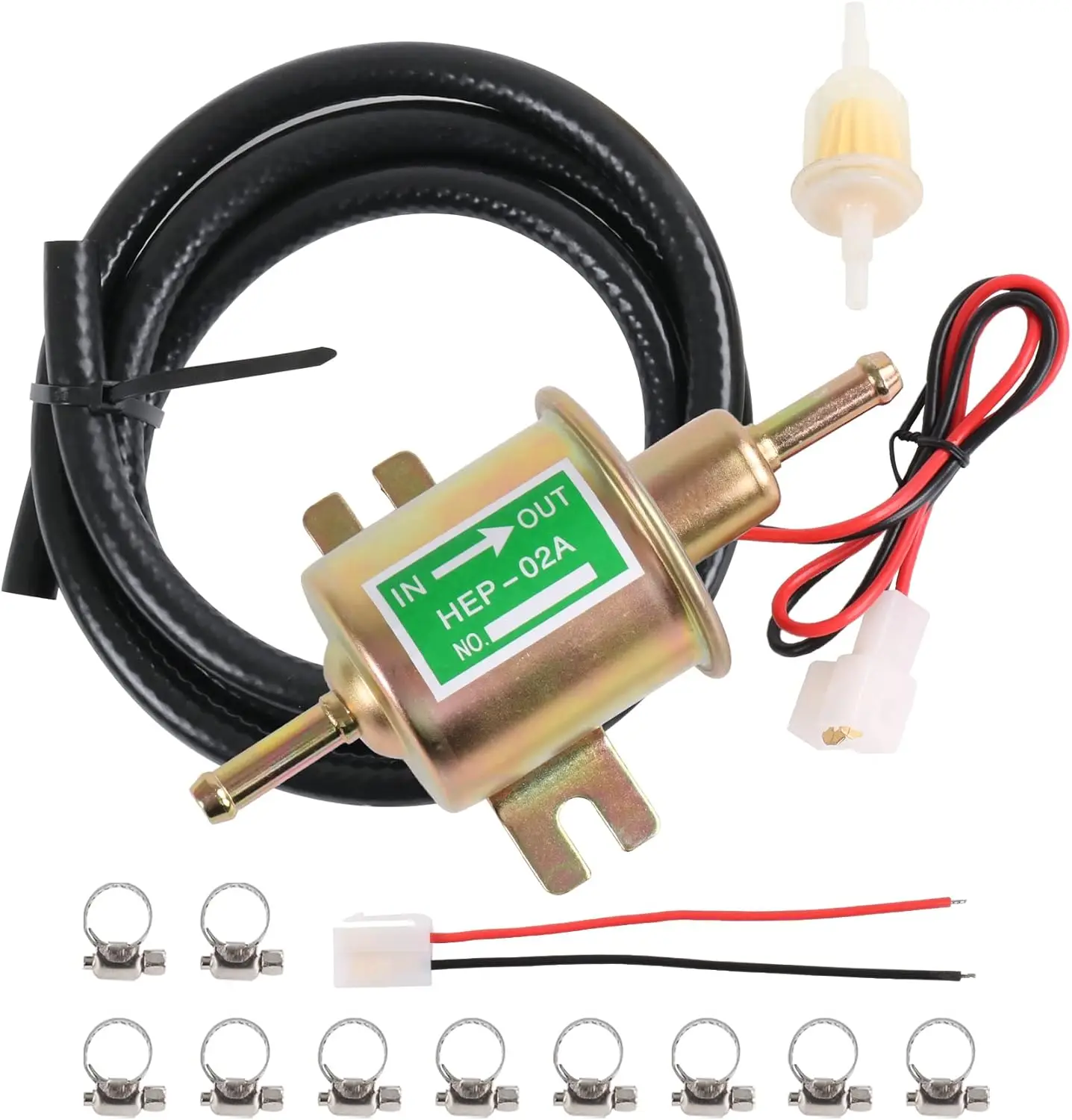 Universal 12V Electric Fuel Pump Kit with Filters & Hose Clamps for Lawn Mower, Carburetor, Gas Diesel Transfer
Universal 12V Electric Fuel Pump Kit with Filters & Hose Clamps for Lawn Mower, Carburetor, Gas Diesel Transfer