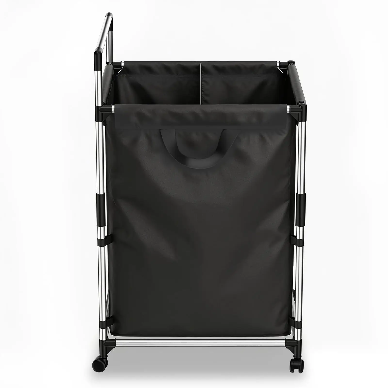 184L Two-Section Foldable Laundry Hamper With Steel Frame, Dual Compartments, Rolling Casters And Integrated Carry Handle
184L Two-Section Foldable Laundry Hamper With Steel Frame, Dual Compartments, Rolling Casters And Integrated Carry Handle