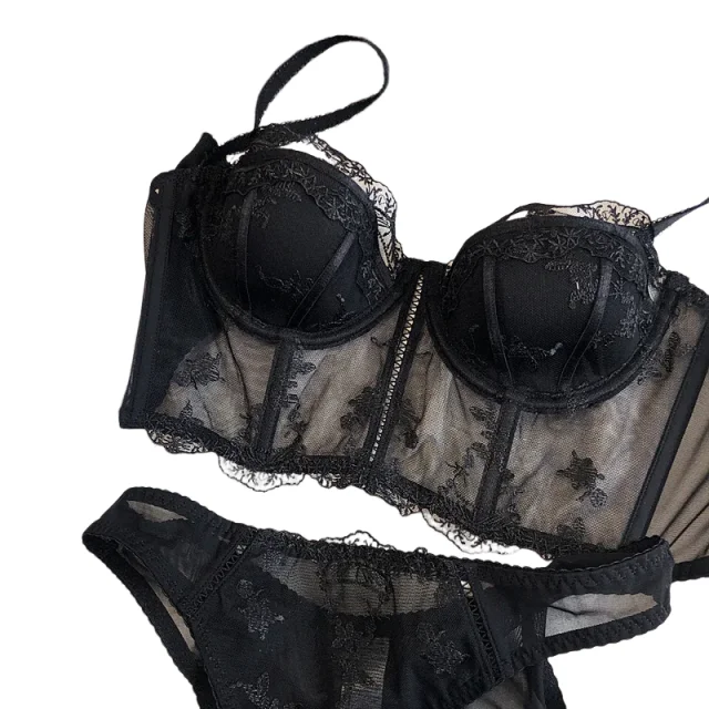 KUCLUT Retro Half Cup Lingerie Embroidered Lace Long Bra Panty Set Sexy Body Sculpting Push Up Top Vest Underwear
KUCLUT Retro Half Cup Lingerie Embroidered Lace Long Bra Panty Set Sexy Body Sculpting Push Up Top Vest Underwear