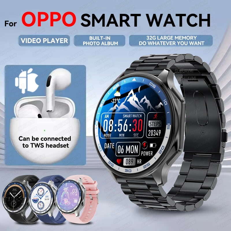 For OPPO IOS Watch X High-End Business Watch 32G Large Memory Album Smartwatch Men Sports Fitness Heart rate Waterproof Bracelet
For OPPO IOS Watch X High-End Business Watch 32G Large Memory Album Smartwatch Men Sports Fitness Heart rate Waterproof Bracelet