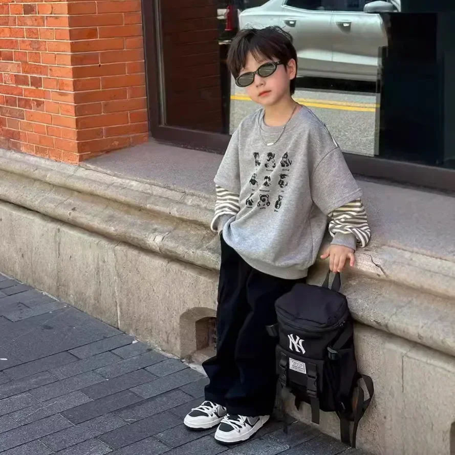 2025 Autumn Boys Cotton Straight Leg Pants Solid Color Fashionable Simple Casual Full Length Pants Children Clothes Casual Pants
2025 Autumn Boys Cotton Straight Leg Pants Solid Color Fashionable Simple Casual Full Length Pants Children Clothes Casual Pants