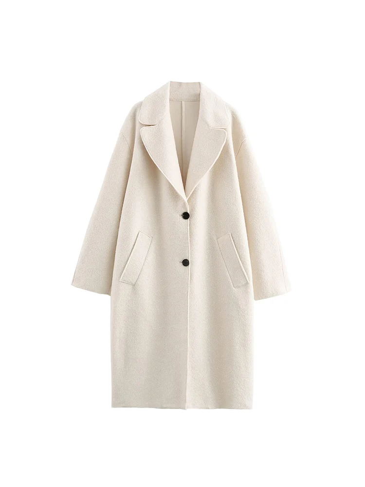 European-style new women's fashionable and versatile elegant simple solid color lapel single-breasted wool coat.
European-style new women's fashionable and versatile elegant simple solid color lapel single-breasted wool coat.