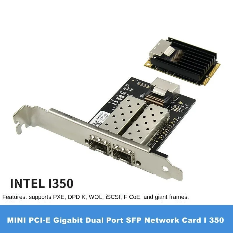 MINI PCIE LAN CARD 2 PORT SFP 1000m Server Network Adapter Chip INTEL 350AM2 Mpcie Gigabit Ethernet 10/100/1000Mbps
MINI PCIE LAN CARD 2 PORT SFP 1000m Server Network Adapter Chip INTEL 350AM2 Mpcie Gigabit Ethernet 10/100/1000Mbps