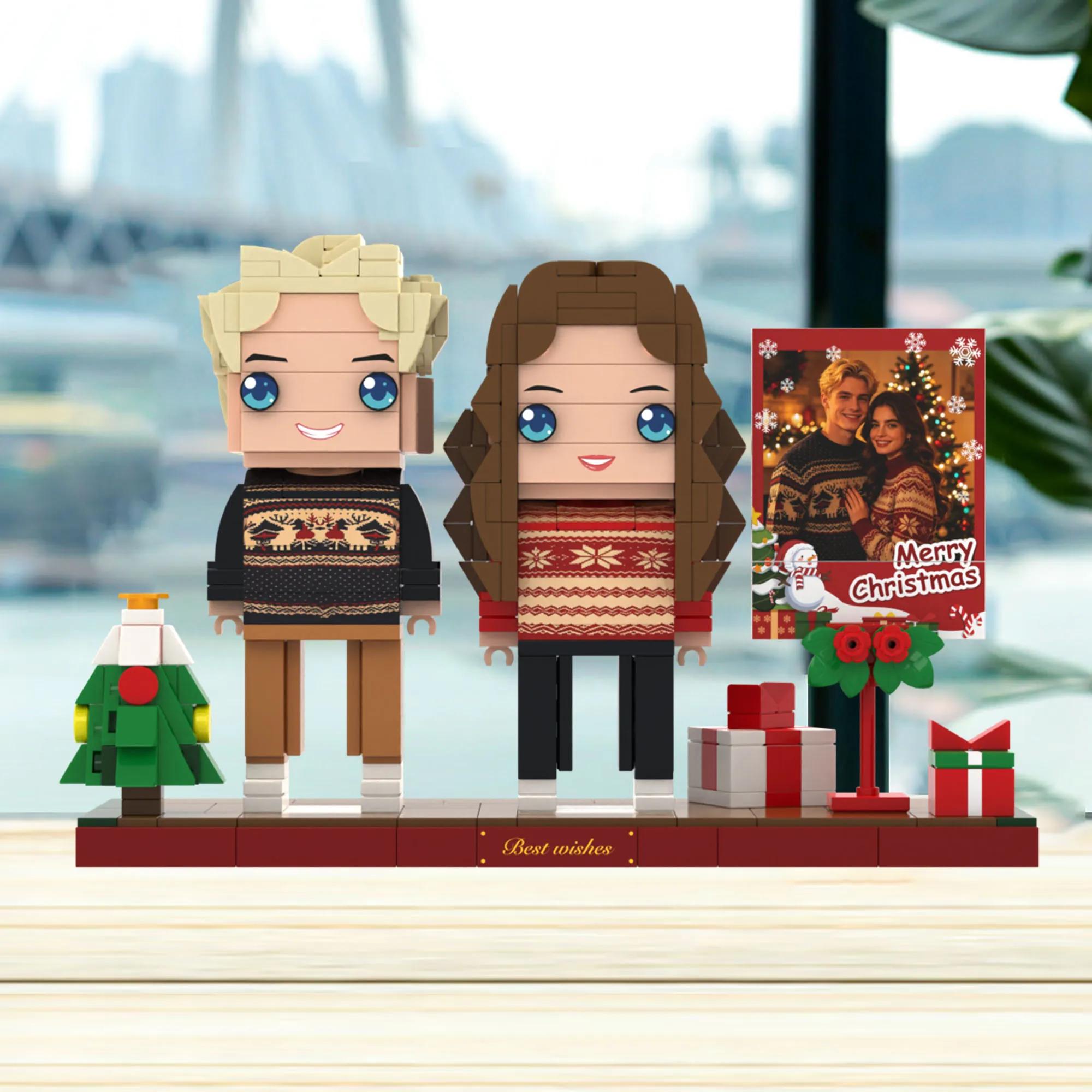 Holiday Themed Custom Brick Dolls for Couple Personalized Building Blocks with Christmas Tree & Gifts DIY Assembly Decor
Holiday Themed Custom Brick Dolls for Couple Personalized Building Blocks with Christmas Tree & Gifts DIY Assembly Decor