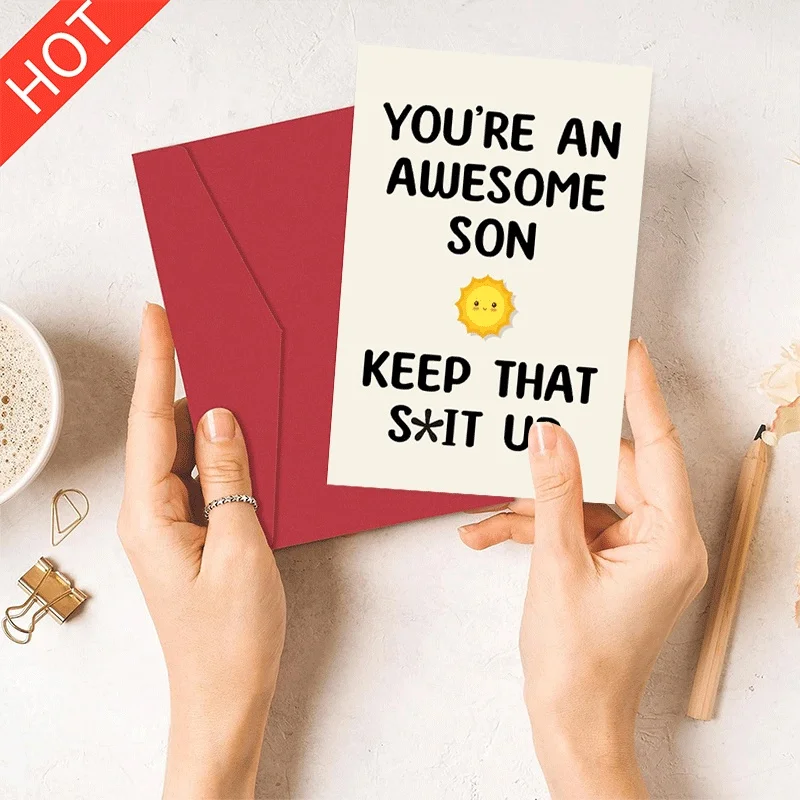 Funny Awesome Son Greeting Card, Keep It Up Humorous Birthday Father's Day Card for Son
Funny Awesome Son Greeting Card, Keep It Up Humorous Birthday Father's Day Card for Son