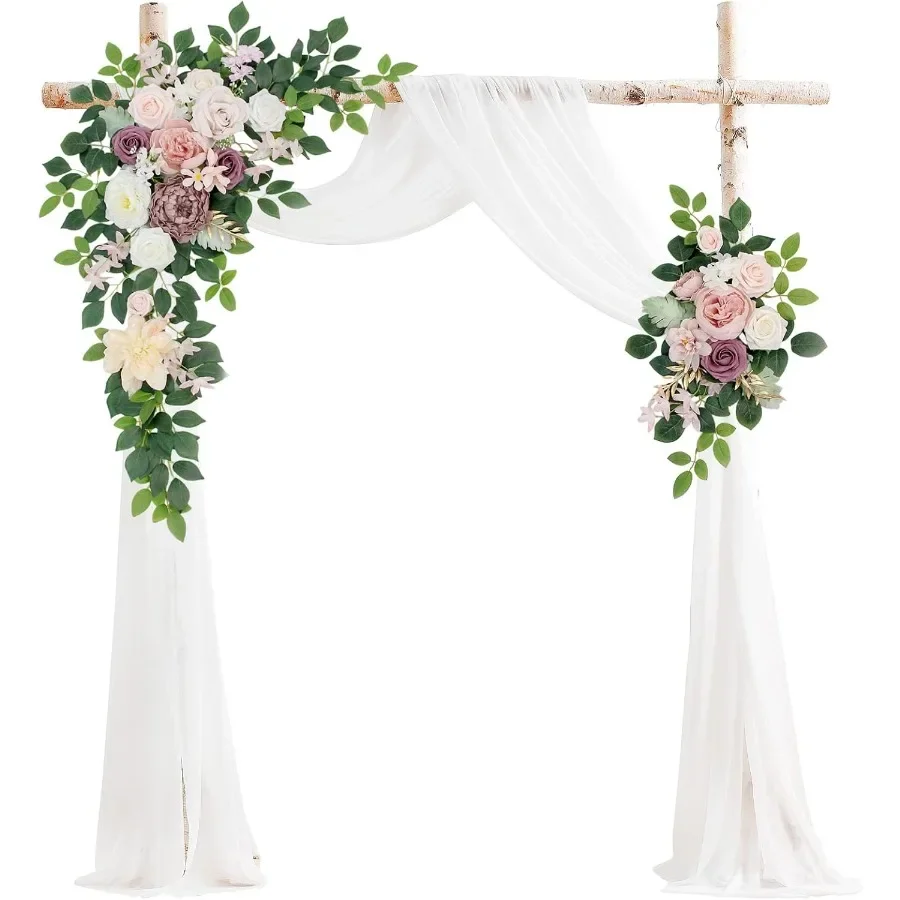 Arch Flowers with Drapes Kit Pack of 3 for Wedding Ceremony Arbor and Reception Backdrop Decoration Elegant Floral Design Ideal
Arch Flowers with Drapes Kit Pack of 3 for Wedding Ceremony Arbor and Reception Backdrop Decoration Elegant Floral Design Ideal