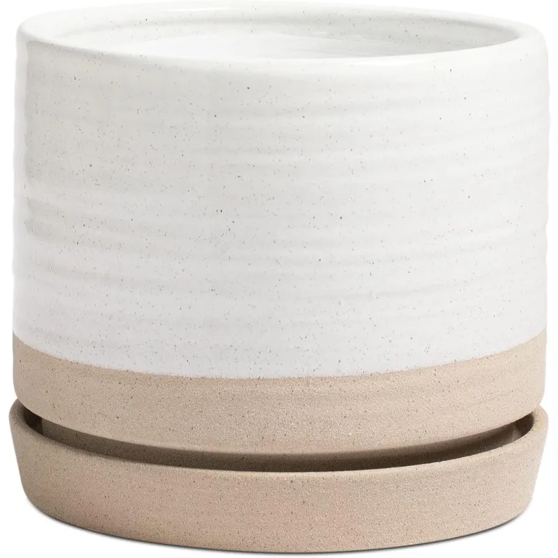 8 Inch Pots for Plants, Ceramic Planter Pot with Drainage Hole & Saucer, Indoor or Outdoor Cylinder Round Planter Pot
8 Inch Pots for Plants, Ceramic Planter Pot with Drainage Hole & Saucer, Indoor or Outdoor Cylinder Round Planter Pot
