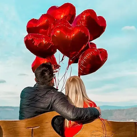 18inch Red Heart Balloons Valentines Day Heart Shape Foil Balloon Wedding Bridal Shower Anniversary Engagement Party Decorations