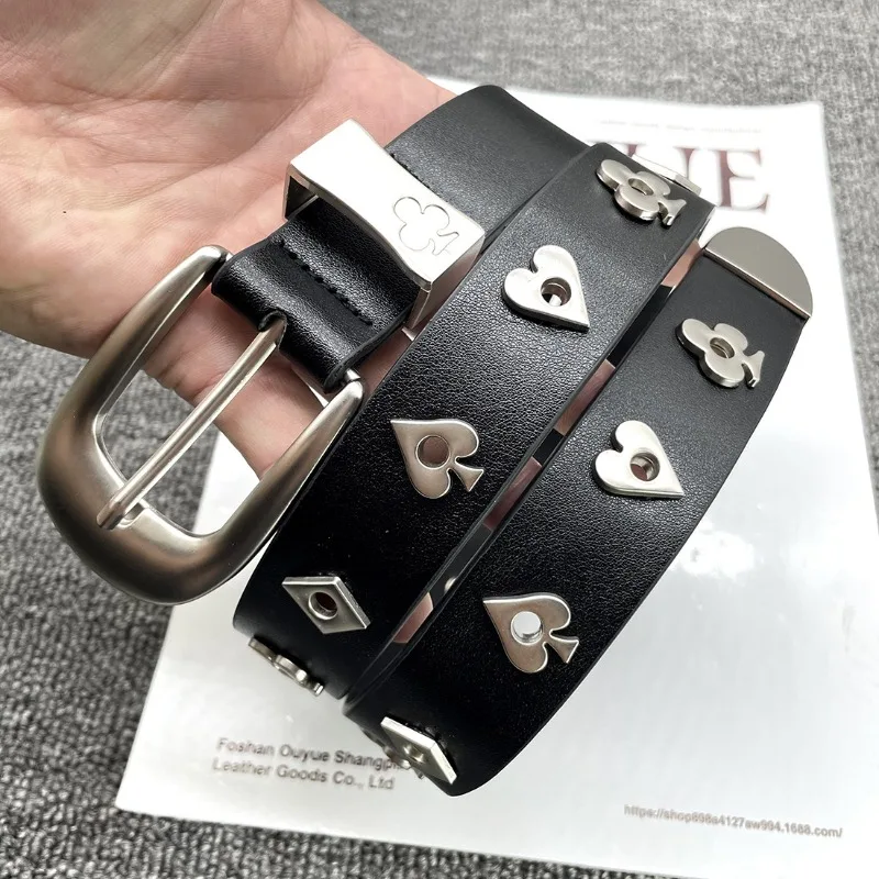Дизайнерский женский ремень Y2k Love Poker, металлический ремень, аксессуар, регулируемый ретро, универсальный персонализированный нейтральный ремень Y2k для ногтей
Дизайнерский женский ремень Y2k Love Poker, металлический ремень, аксессуар, регулируемый ретро, универсальный персонализированный нейтральный ремень Y2k для ногтей