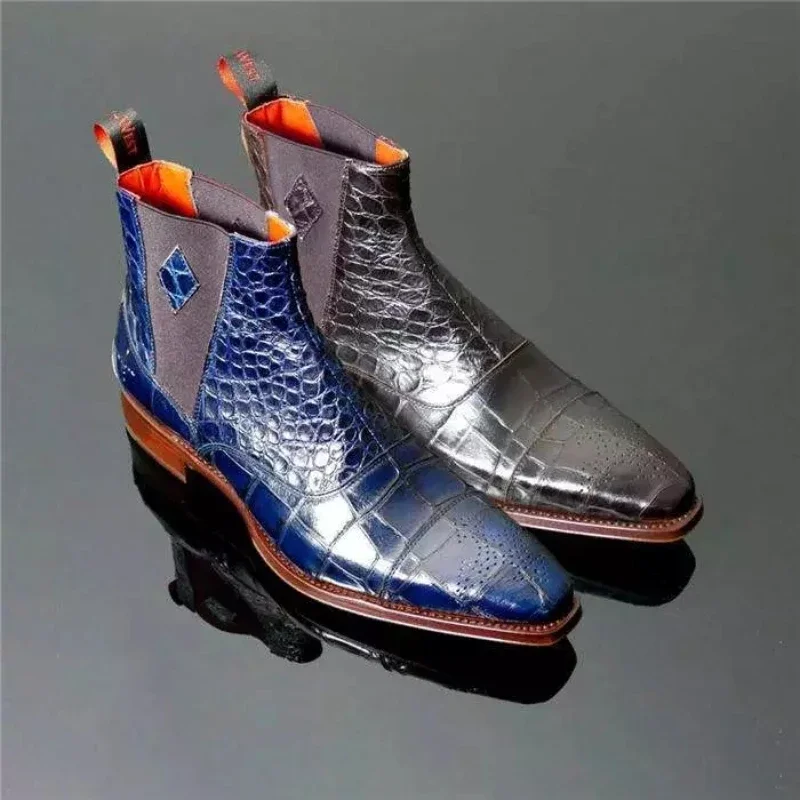 New Chelsea Boots Men Boots PU Solid Color Classic Business Casual Versatile Crocodile Pattern Slip-On Fashion Ankle Boots
New Chelsea Boots Men Boots PU Solid Color Classic Business Casual Versatile Crocodile Pattern Slip-On Fashion Ankle Boots