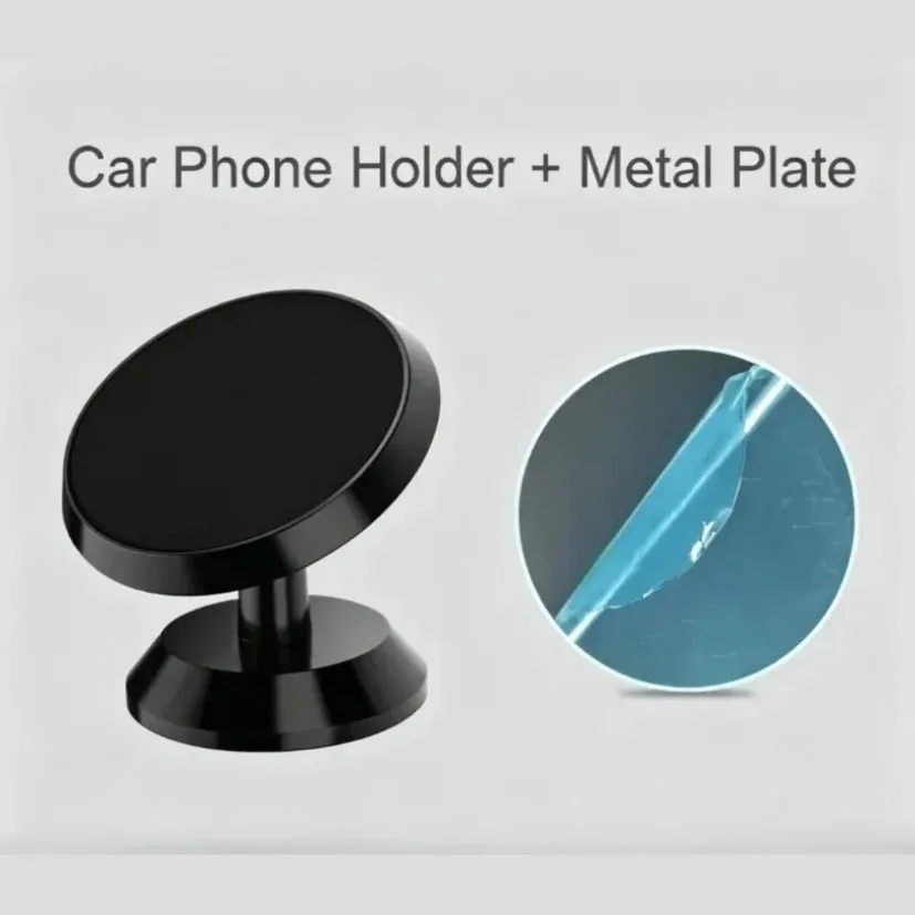 Magnetic Car Phone Mount Adhesive Dashboard Holder 360 Degree Rotatable with Metal Plate for Universal Mobile Phone Navigation
Magnetic Car Phone Mount Adhesive Dashboard Holder 360 Degree Rotatable with Metal Plate for Universal Mobile Phone Navigation