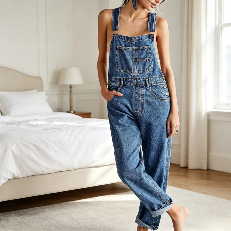 Ladies Casual Denim Overalls Loose Fit Long Bib Pants Fashion Relaxed Style for Spring Summer and Weekend
Ladies Casual Denim Overalls Loose Fit Long Bib Pants Fashion Relaxed Style for Spring Summer and Weekend