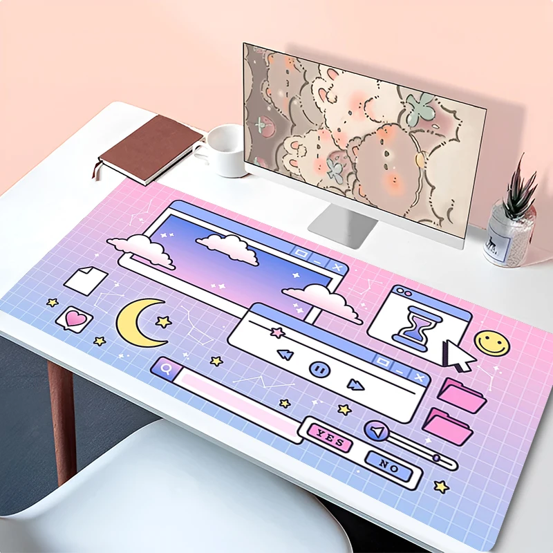 Mouse Pad Laptop Kawaii Pink And Blue Anime Mousepad PC Retro Steam Wave Moon Keyboard Pad Cartoon Clouds Extended Desk Mat Gift
Mouse Pad Laptop Kawaii Pink And Blue Anime Mousepad PC Retro Steam Wave Moon Keyboard Pad Cartoon Clouds Extended Desk Mat Gift