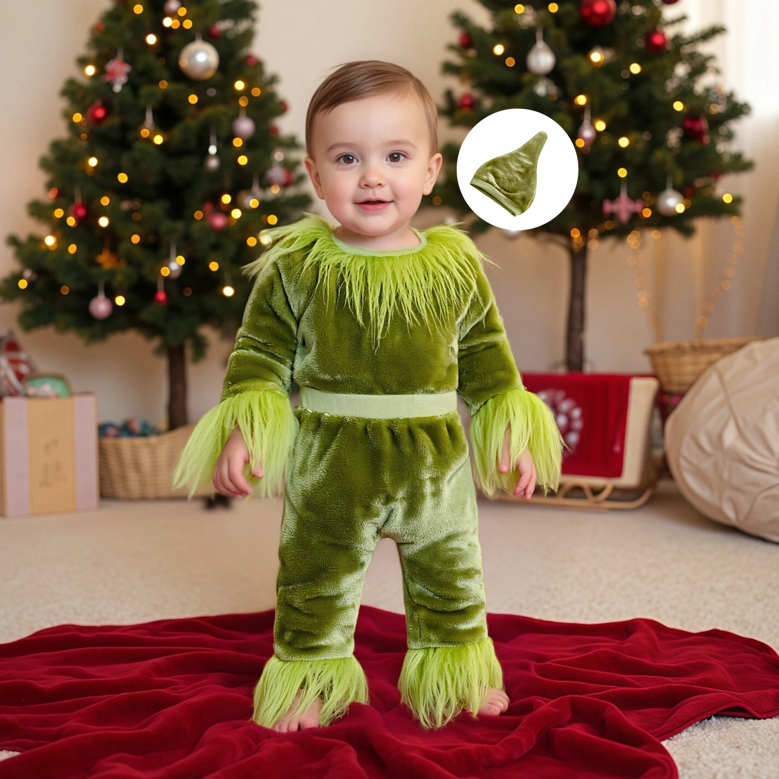 Suefunskry Baby Girls Halloween Clothes Plush Green Long Sleeve Romper Elastic Waist Pants and Hat 3Pcs Fall Outfit
Suefunskry Baby Girls Halloween Clothes Plush Green Long Sleeve Romper Elastic Waist Pants and Hat 3Pcs Fall Outfit