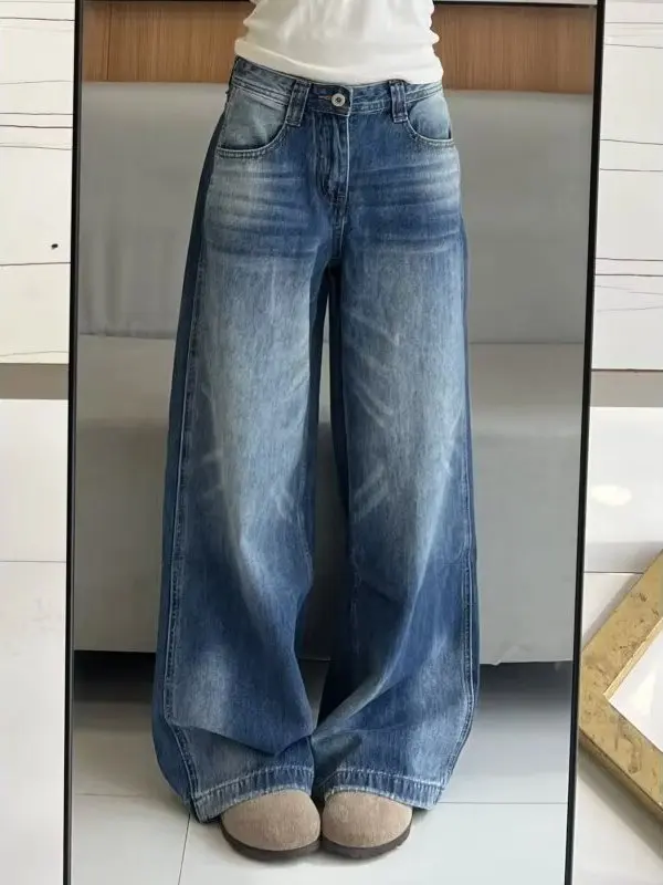 plus Size Women's American Retro Wide Leg Jeans Spring Autumn Loose Slimming Drapey Straight Floor-Length Trousers
plus Size Women's American Retro Wide Leg Jeans Spring Autumn Loose Slimming Drapey Straight Floor-Length Trousers