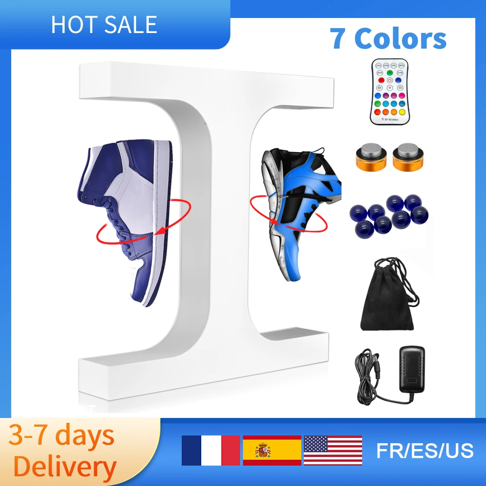 7 Colors LED Double Shoe Display Magnetic Levitation Floating Shoe Shelf Sneakers Stand 360° Rotatable Holds Weight Levitation
7 Colors LED Double Shoe Display Magnetic Levitation Floating Shoe Shelf Sneakers Stand 360° Rotatable Holds Weight Levitation