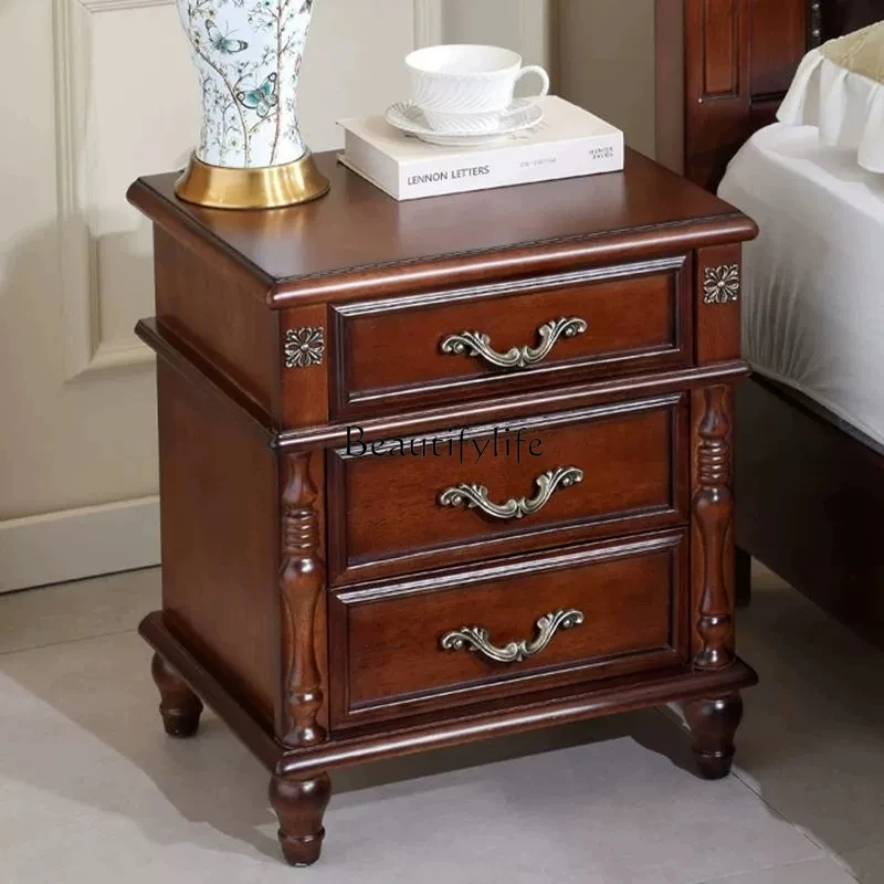 American Country Solid Wood Bedside Cabinet Modern Simple and Light Luxury Rubber Wood Storage Organizer Small Cabinet
American Country Solid Wood Bedside Cabinet Modern Simple and Light Luxury Rubber Wood Storage Organizer Small Cabinet