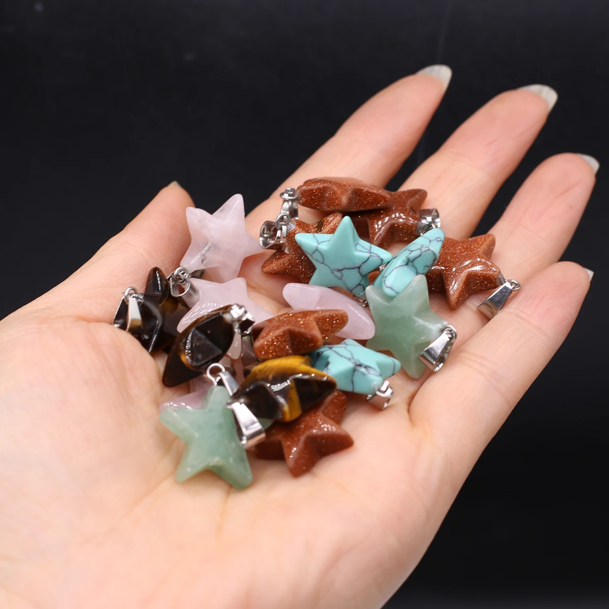 10PCS Natural Semi Precious Stone Star Shaped Pendant Jewelry Making DIY Necklace Earrings Christmas Tree Accessories Gift
10PCS Natural Semi Precious Stone Star Shaped Pendant Jewelry Making DIY Necklace Earrings Christmas Tree Accessories Gift