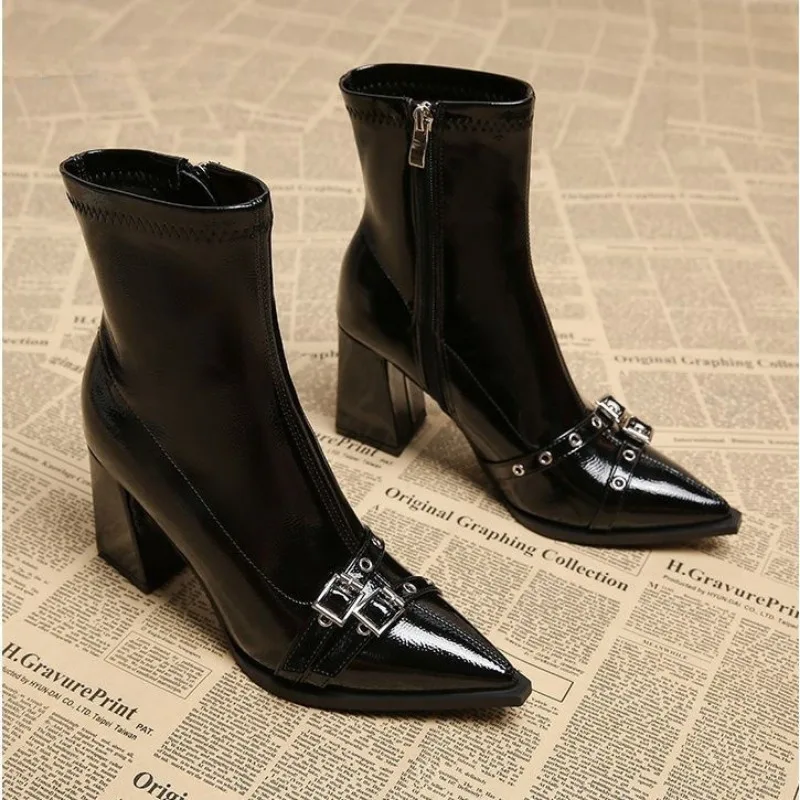 Black High Heels Ankle Women's Boots Pointed Toe Sexy Shoes for Women New Side Zip Classic Daily Boots Women Boots Botas
Black High Heels Ankle Women's Boots Pointed Toe Sexy Shoes for Women New Side Zip Classic Daily Boots Women Boots Botas