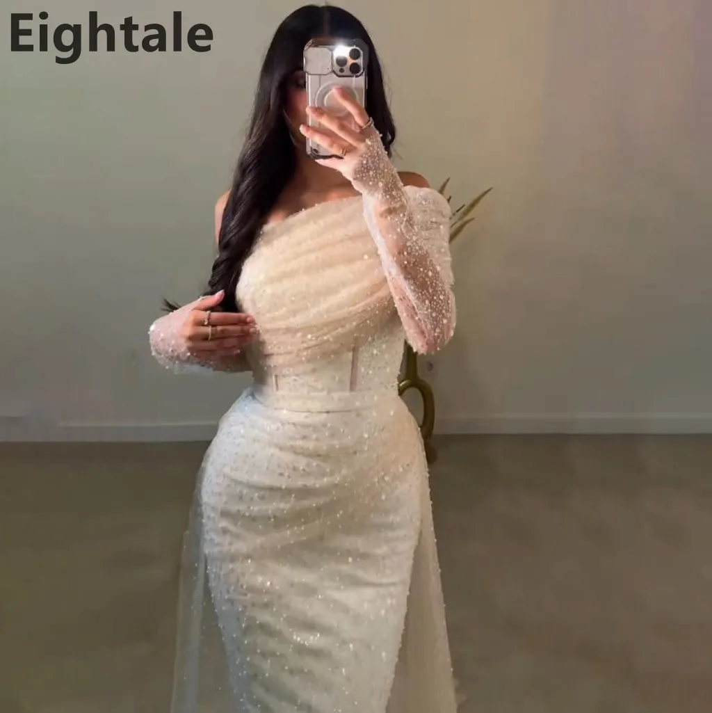 Eightale 2025 Shinning Sequin Beige Mermaid Prom Dress Detachable Train Maxi Evening Dress Women Formal Party Gown Customized
Eightale 2025 Shinning Sequin Beige Mermaid Prom Dress Detachable Train Maxi Evening Dress Women Formal Party Gown Customized
