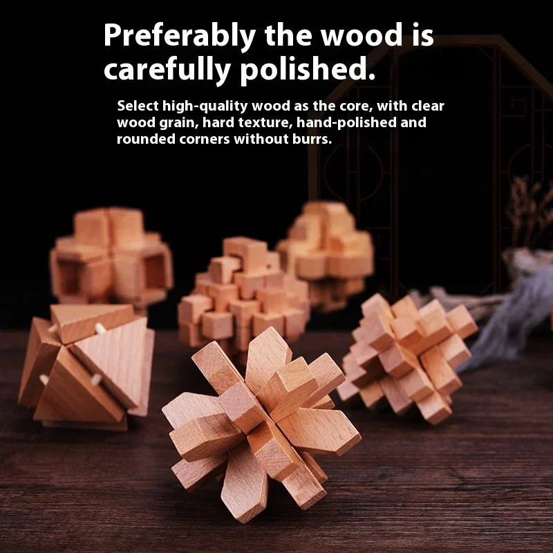 Package Wooden Luban Lock Set For Children's Toy Kongming Lock For Adult Unloc King Block Gift With Holiday And Christmas Gift
Package Wooden Luban Lock Set For Children's Toy Kongming Lock For Adult Unloc King Block Gift With Holiday And Christmas Gift